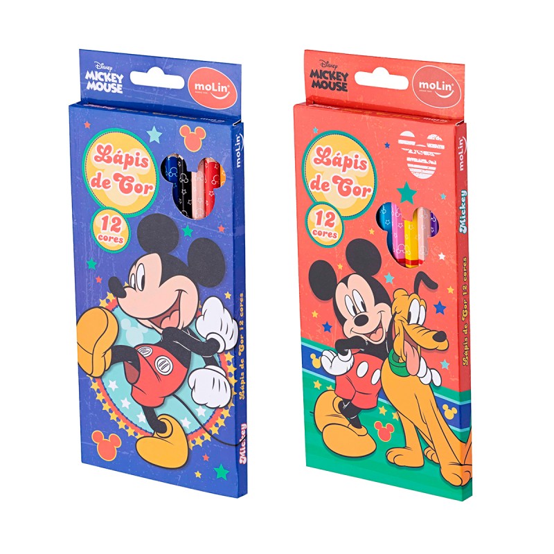 Lápis de Cor Mickey Mouse 12 cores Disney