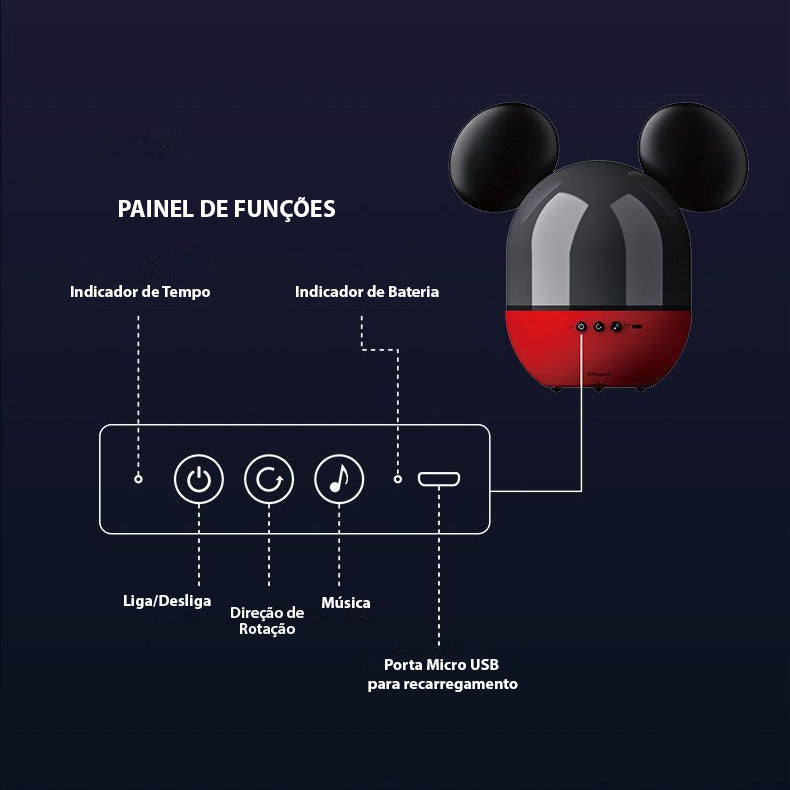 Projector, Lamp and Music Box Mickey and Minnie Disney