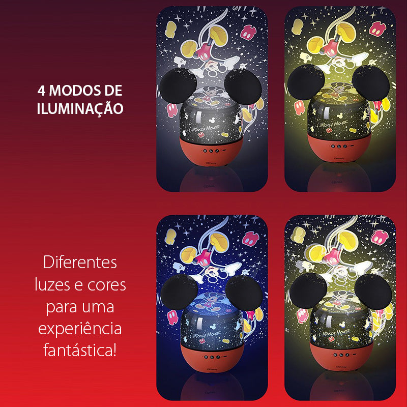 Projetor, Luminária e Caixa de Música Mickey e Minnie Disney