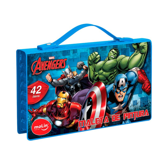 Maleta de Pintura Avengers Vingadores Marvel 42 Itens