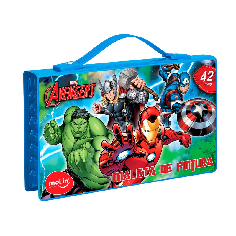 Maleta de Pintura Avengers Vingadores Marvel 42 Itens