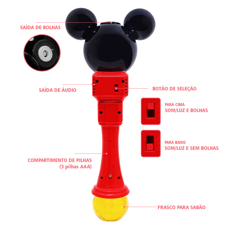 Máquina de Bolhas de Sabão Mickey Minnie Lighting Music Disney