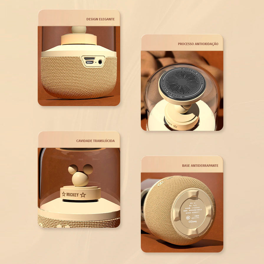 Mini Altavoz Subwoofer Luz Colores Mickey Bluetooth TWS Disney