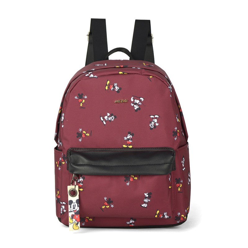 Mochila de Costas Feminina Mickey Poses Vinho Disney