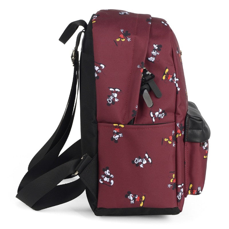 Mochila de Costas Feminina Mickey Poses Vinho Disney