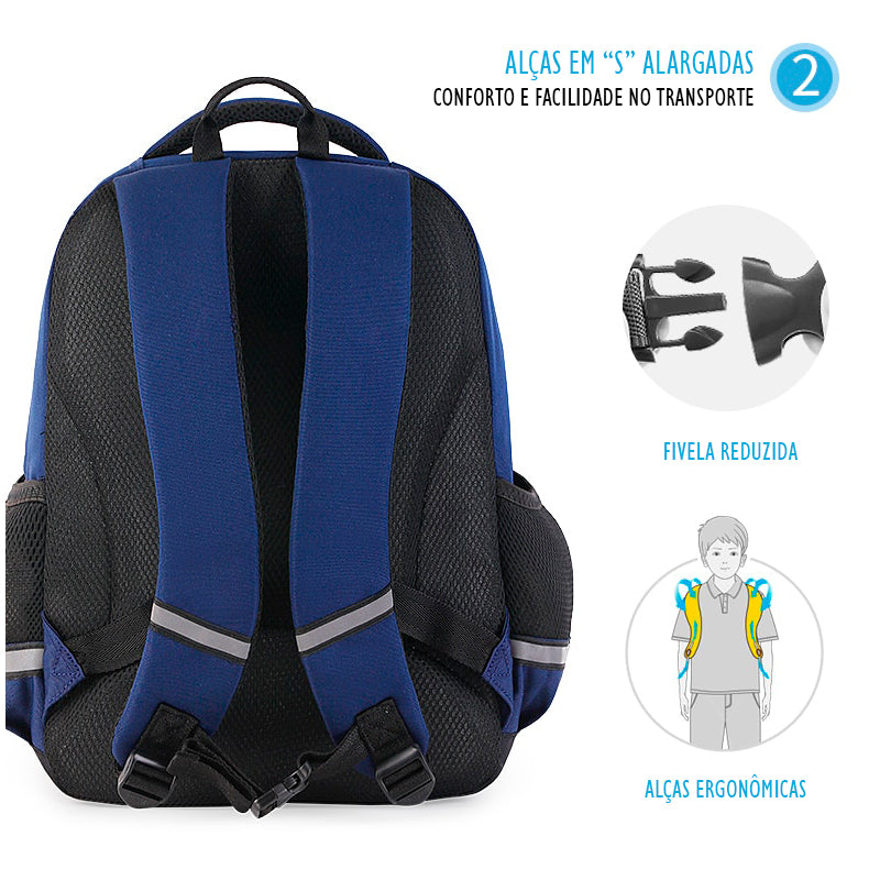 Mochila Escolar Infantil Ergonômica Costas Avengers Luxo Marvel