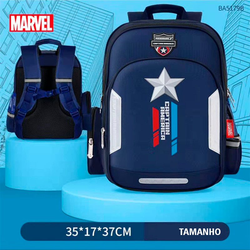 Mochila Escolar Infantil Ergonômica Costas Avengers Super Heros Marvel