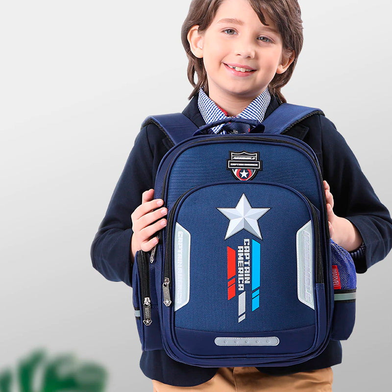 Mochila Escolar Infantil Ergonômica Costas Avengers Super Heros Marvel