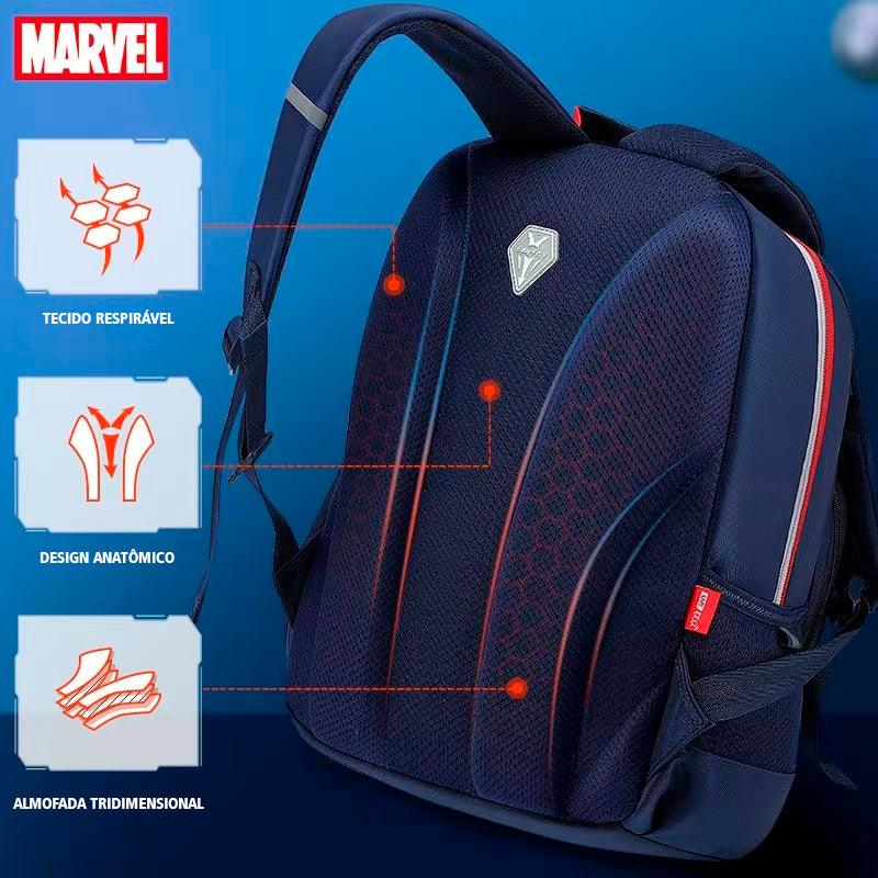 Mochila Escolar Infantil Ergonômica Costas Avengers Super Luxo Marvel