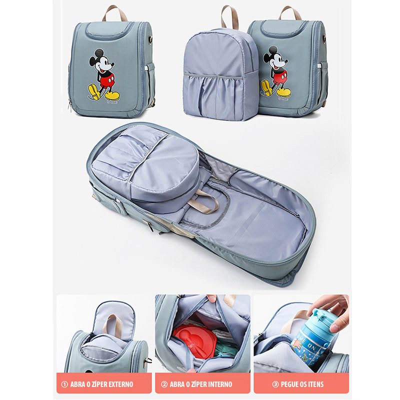 Mochila Maternidade Baby com Trocador Portátil Mickey Disney