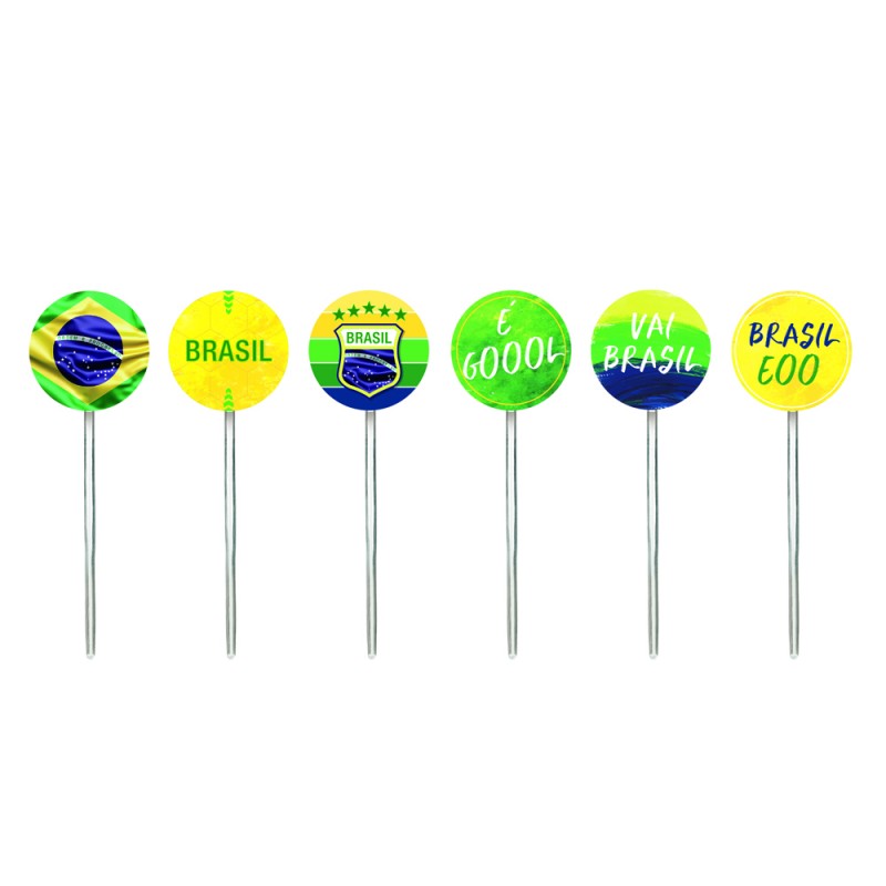 Pick Decorativo Vai Brasil Sortidos - 12 unidades