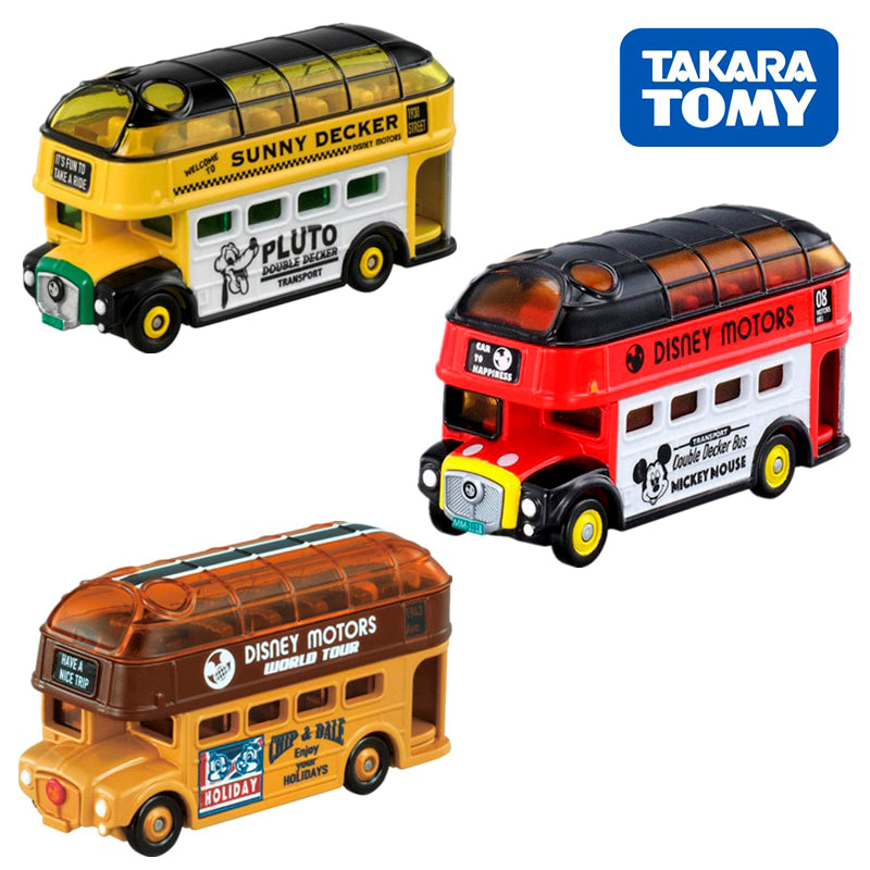 Ônibus Britânico Routmasters Mickey e Amigos Disney Motors Takara Tomy Colecionáveis
