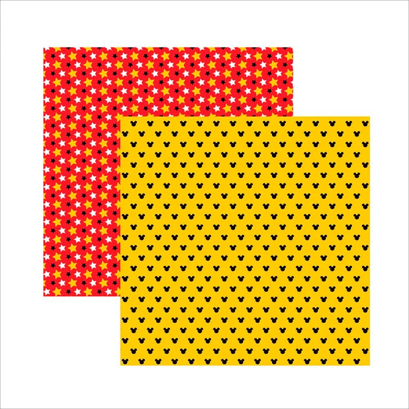 Mickey Mouse Double Sided Scrapbook Paper 1 Printed
