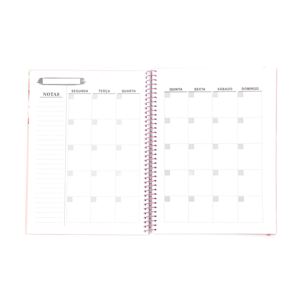 Caderno Planner Permanente Semanal 24x18 cm - Agenda Caderno Organização Escolar