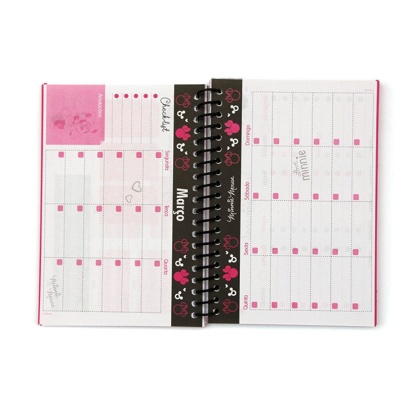 Planner Minnie Mouse Gems A5 96 Folhas Permanente Disney