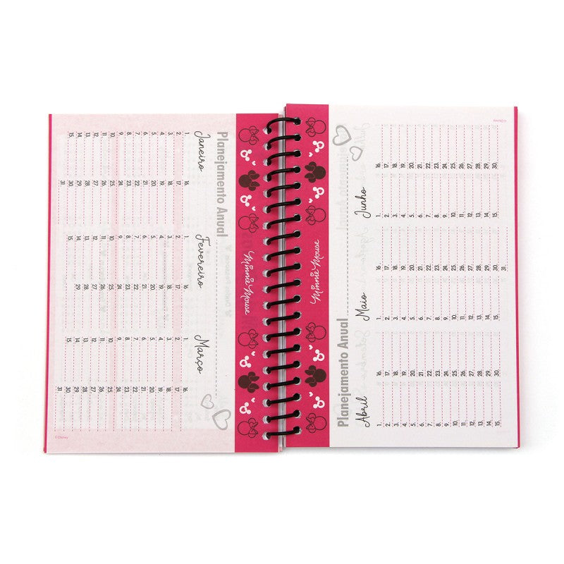 Planner Minnie Mouse Gems A5 96 Folhas Permanente Disney