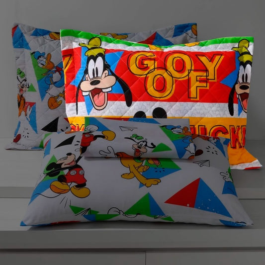 Porta Travesseiro Matelado Mickey Amigos Goofy Disney