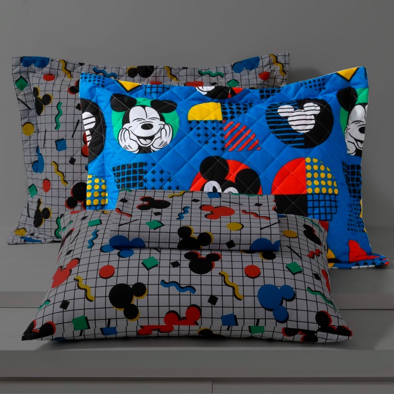 Porta Travesseiro Matelado Mickey Pop Disney Azul