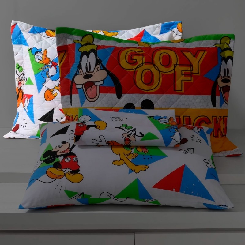 Mickey Friends Disney White Matted Pillow Holder