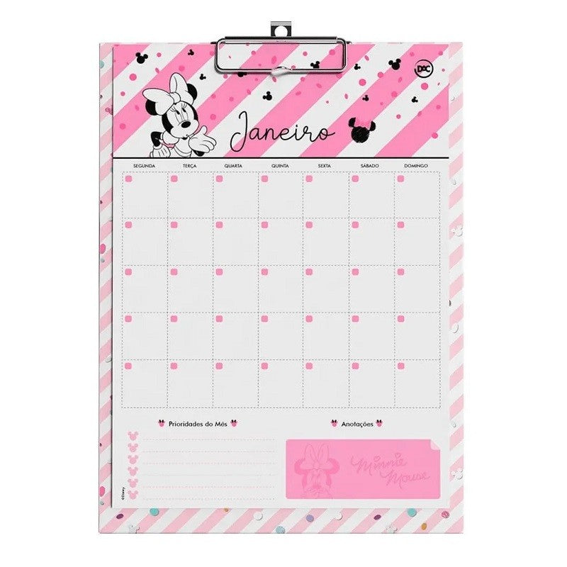 Prancheta com Planner Minnie Mouse - 12 Folhas Disney