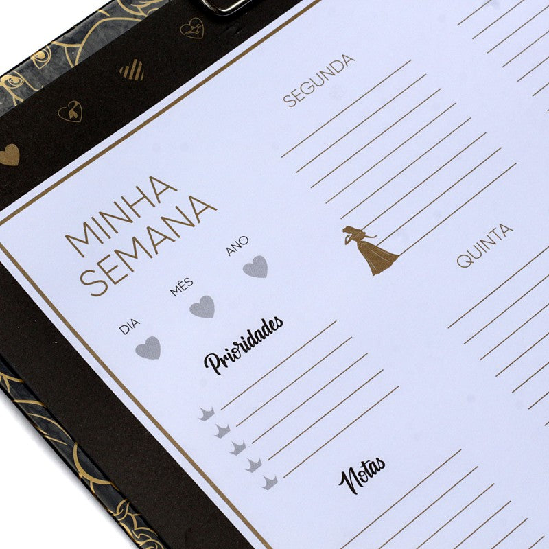 Portapapeles planificador semanal de princesas de Disney