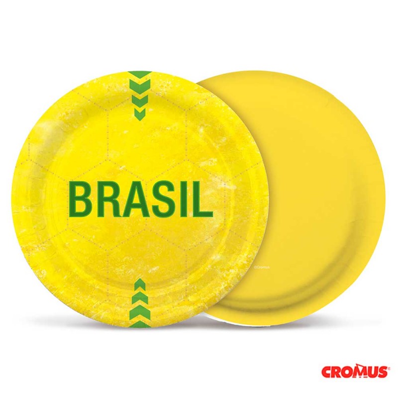 Prato Redondo Vai Brasil - 18cm - 8 unidades