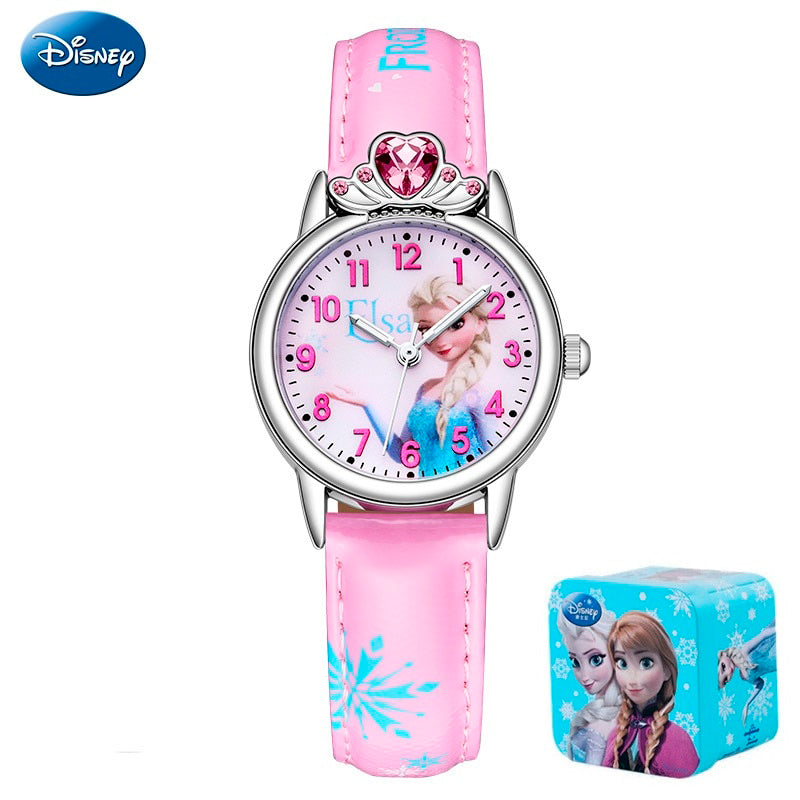 Relógio de Pulso Elsa Frozen Cartoon Luminous Disney