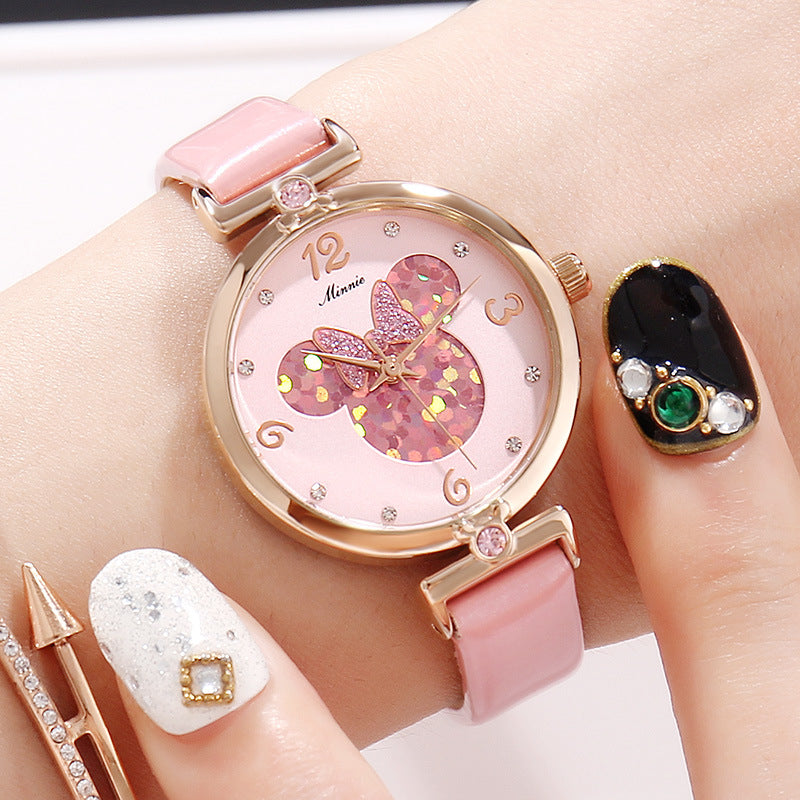 Reloj de pulsera de Minnie de cristal de lujo de Disney