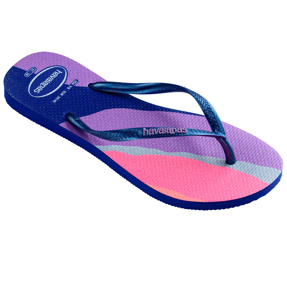 Chinelo Havaianas Feminina Slim Pallete Glow Azul Naval
