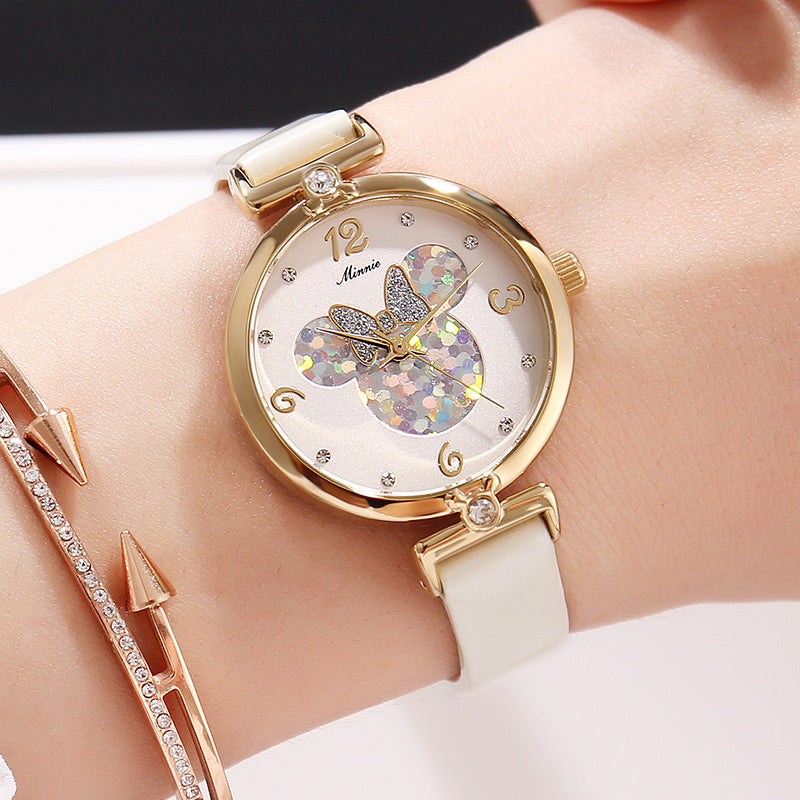 Reloj de pulsera de Minnie de cristal de lujo de Disney