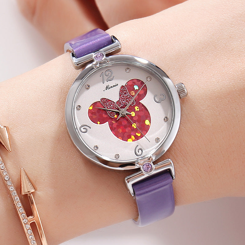 Reloj de pulsera de Minnie de cristal de lujo de Disney