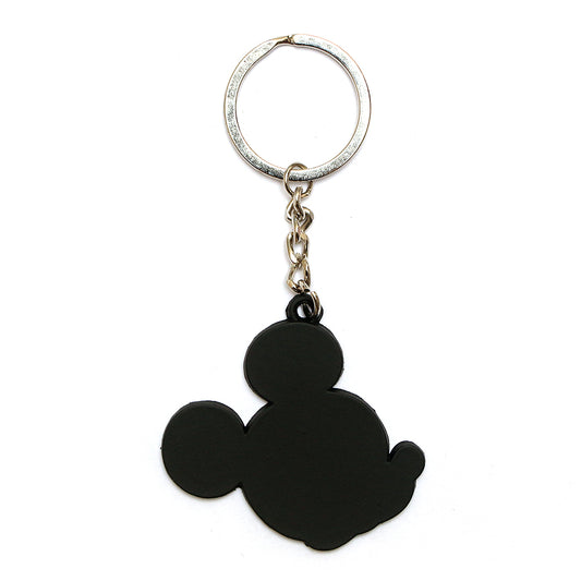 Disney Black Silhouette Mickey Head Keychain