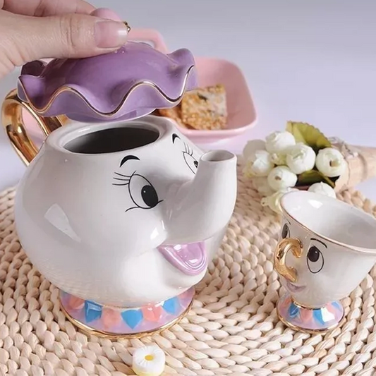 Beauty and the Beast teapot and cup set