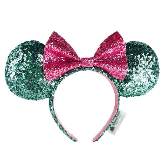 Tiara Minnie Luxo Verde e Rosa Disney