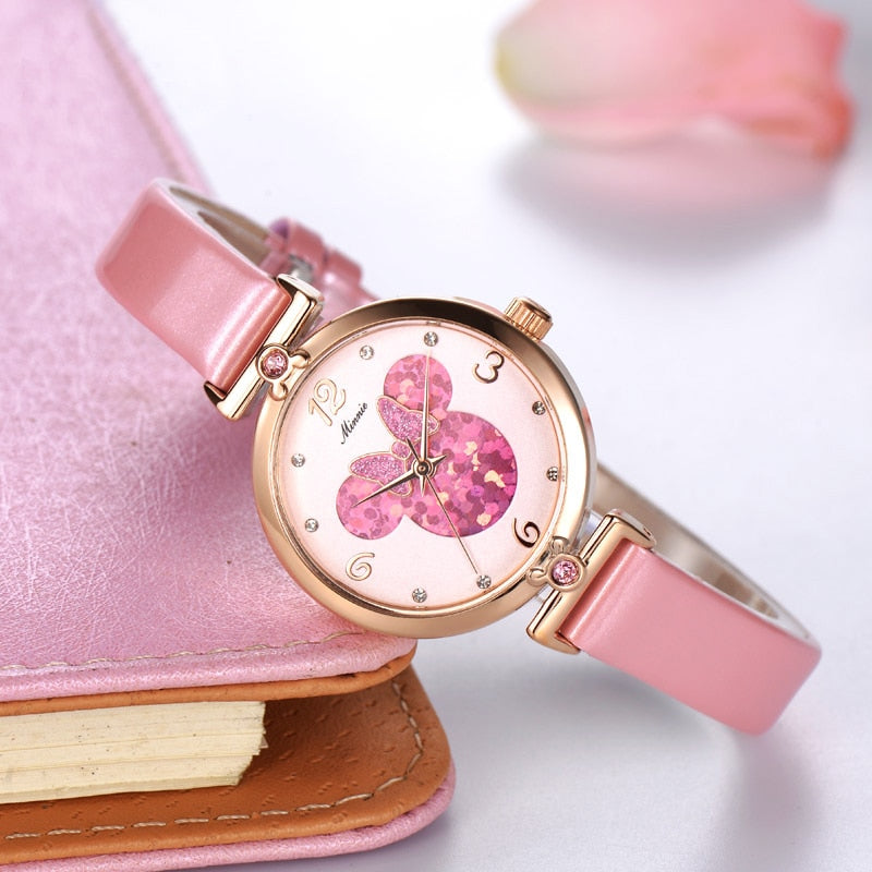 Reloj de pulsera de Minnie de cristal de lujo de Disney