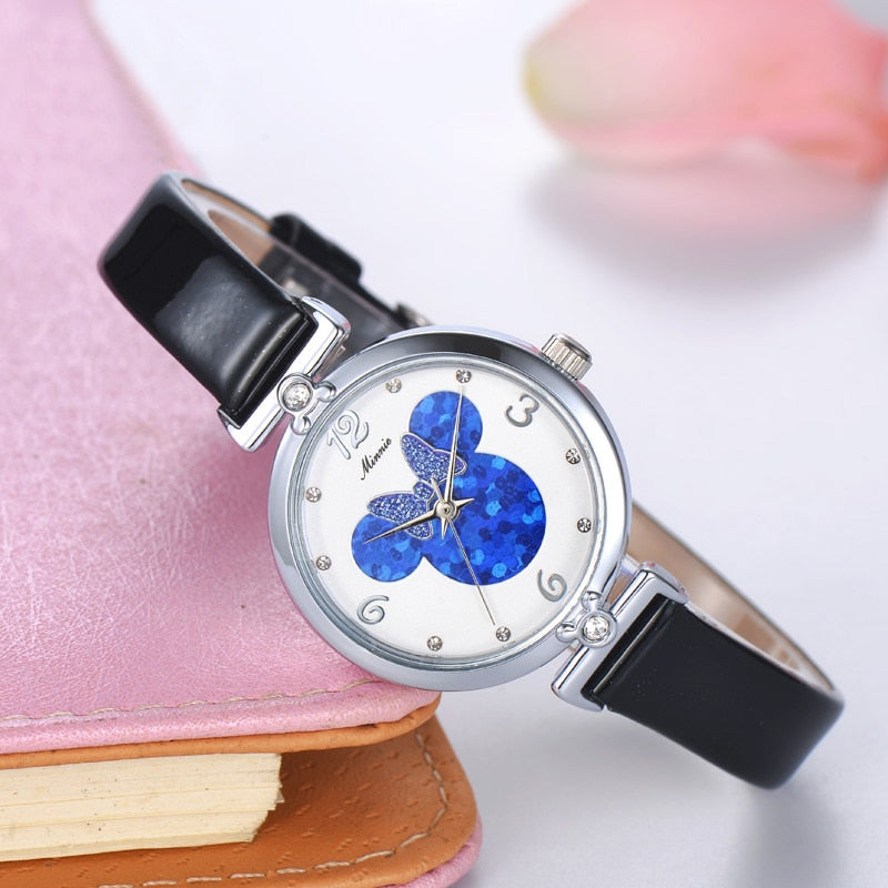 Reloj de pulsera de Minnie de cristal de lujo de Disney