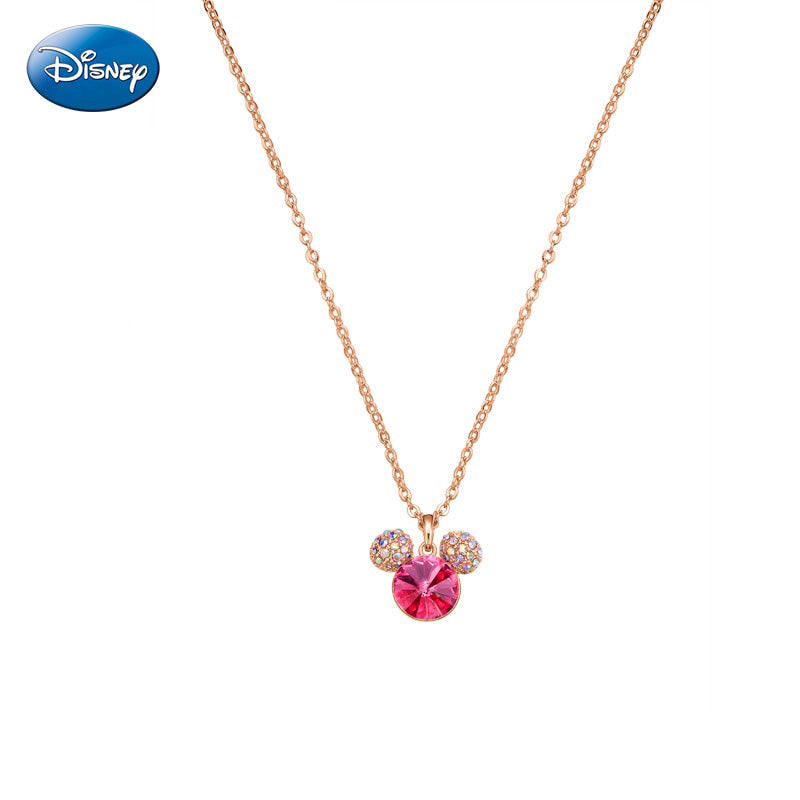 Colar com Pingente Zircônia Mickey Lady Disney