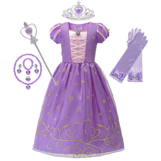 Fantasia Rapunzel Infantil Cosplay Standard 03