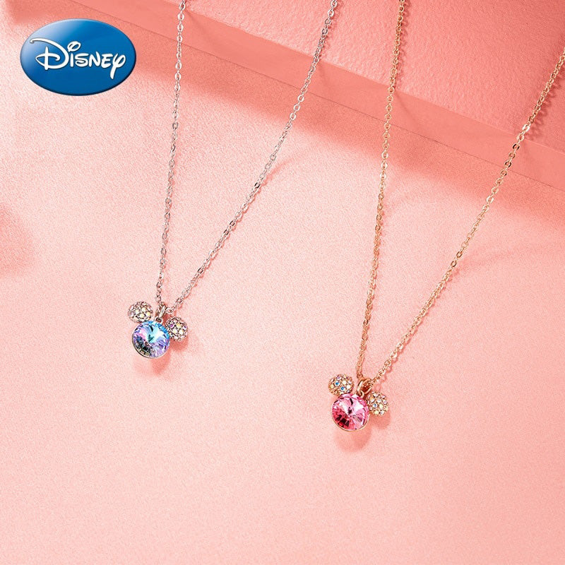 Colar com Pingente Zircônia Mickey Lady Disney