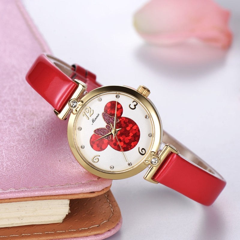 Reloj de pulsera de Minnie de cristal de lujo de Disney