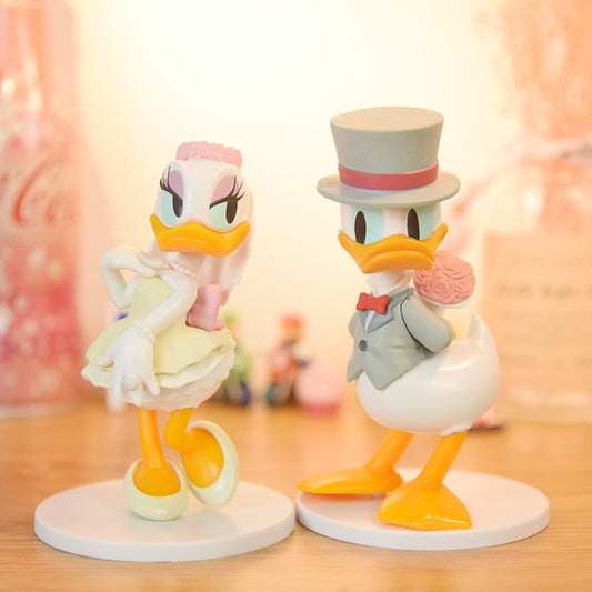 Topo de Bolo Donald e Margarida Noivos Cinza e Amarelo Disney