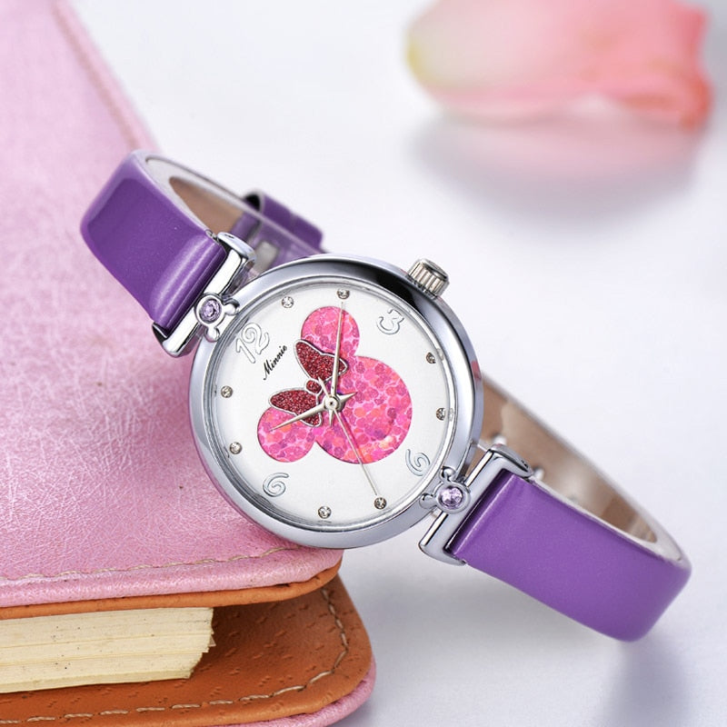 Reloj de pulsera de Minnie de cristal de lujo de Disney