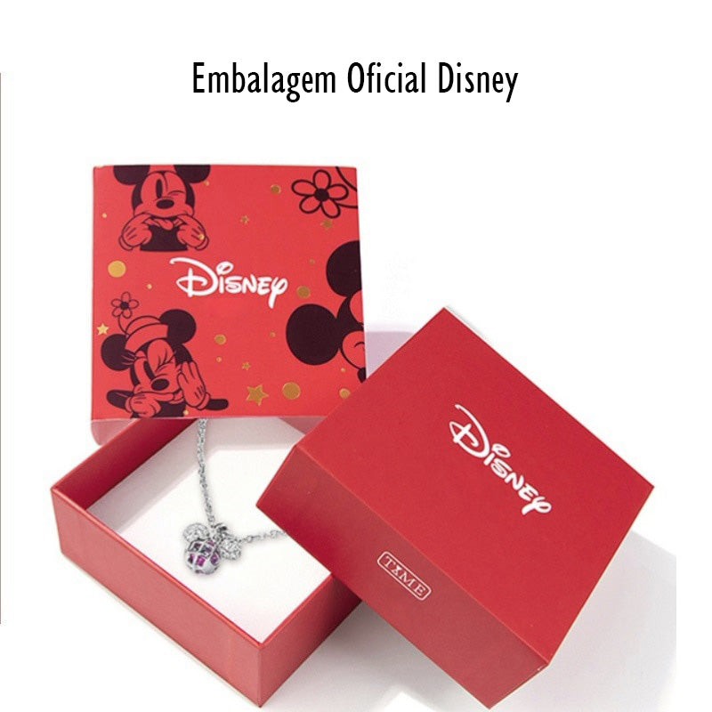 Colar com Pingente Zircônia Mickey Lady Disney