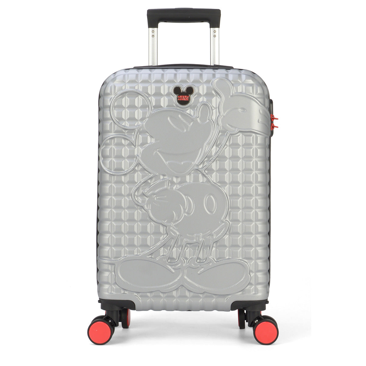 Mickey Maple Embossed Travel Suitcase Silver