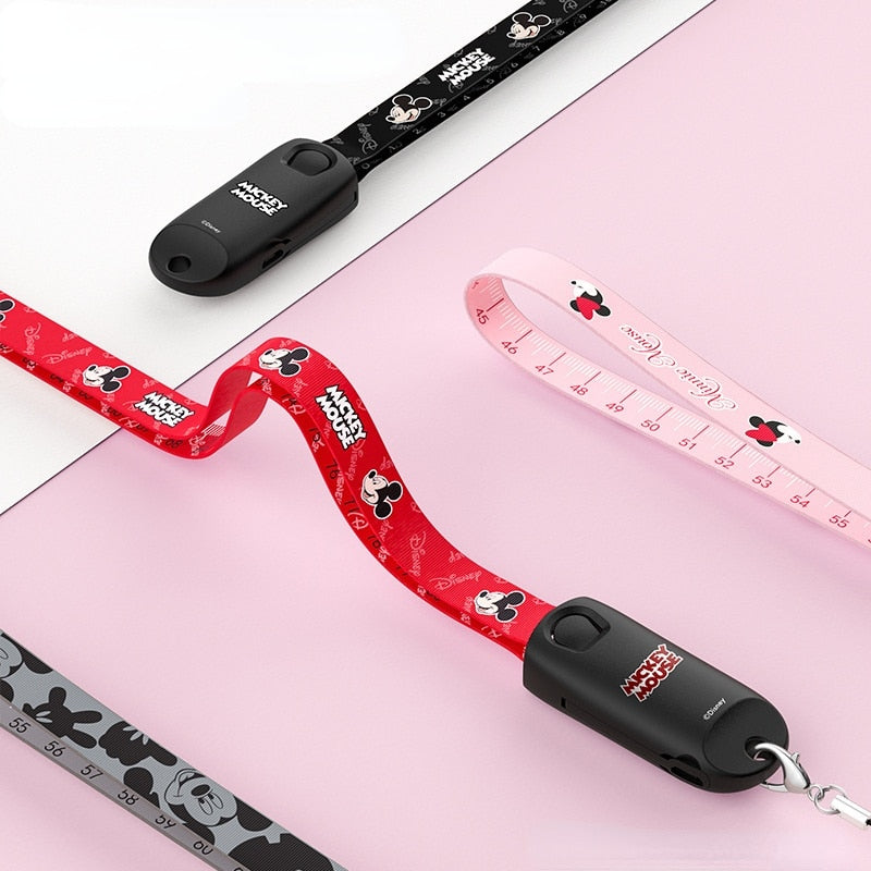 Lanyard, Data Cable and USB Fast Charging 3 in 1 Mickey and Minnie Disney