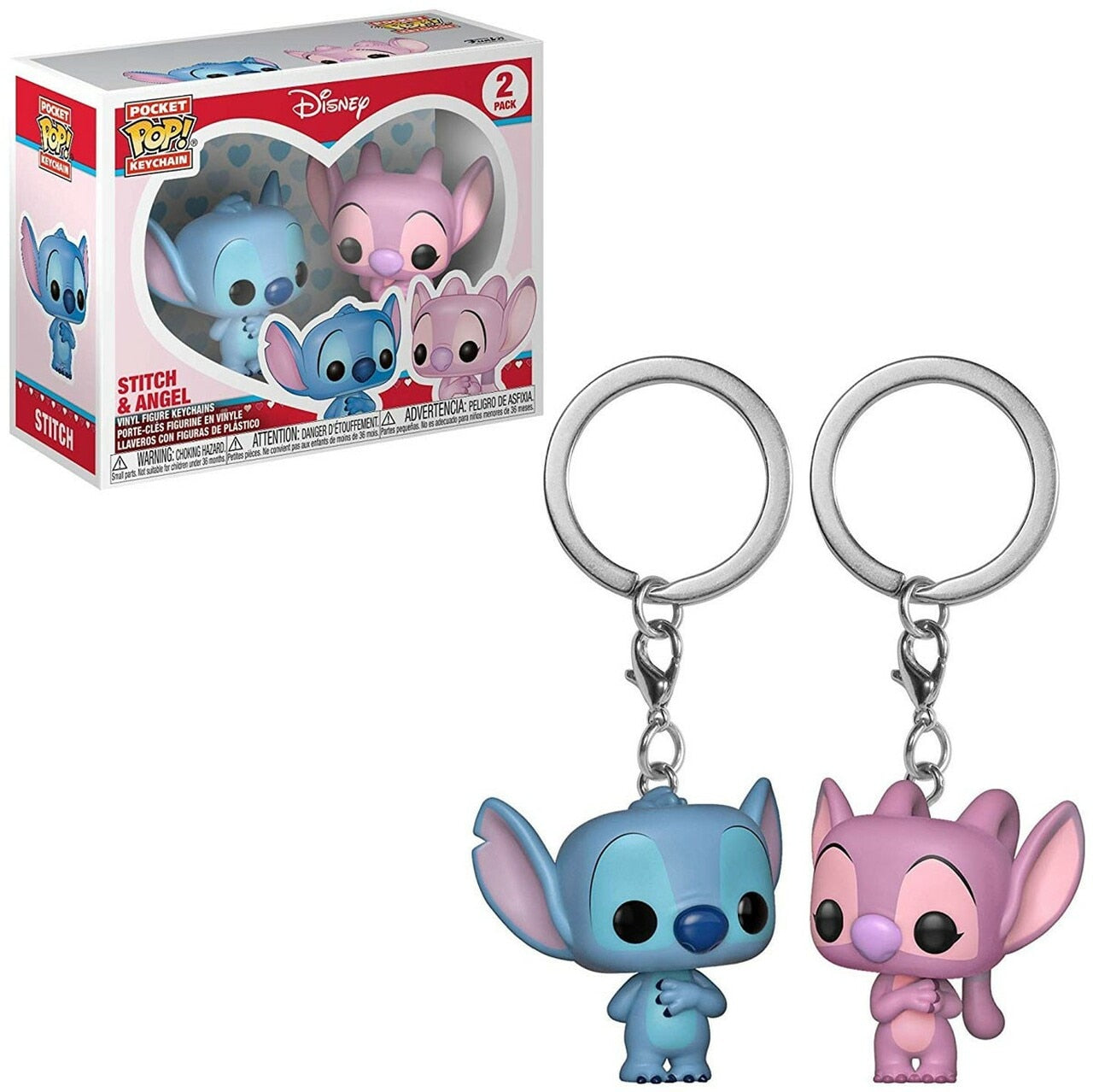 Llaveros Stitch y Angel Chaveiro FUNKO POP Pocket Disney