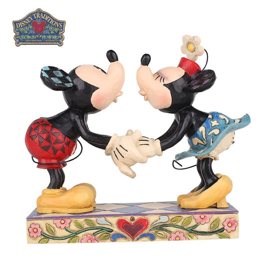 Estátua Beijo no Meu Amor Mickey e Minnie Disney