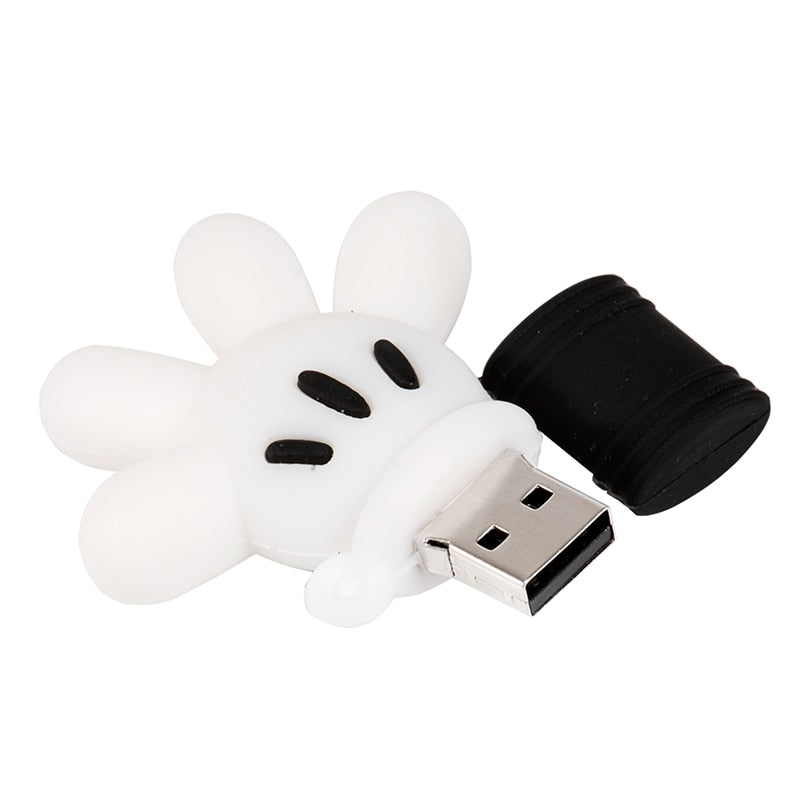 Pen Drive Luva Mickey USB Flash Drives 4, 8, 16, 32 e 64GB