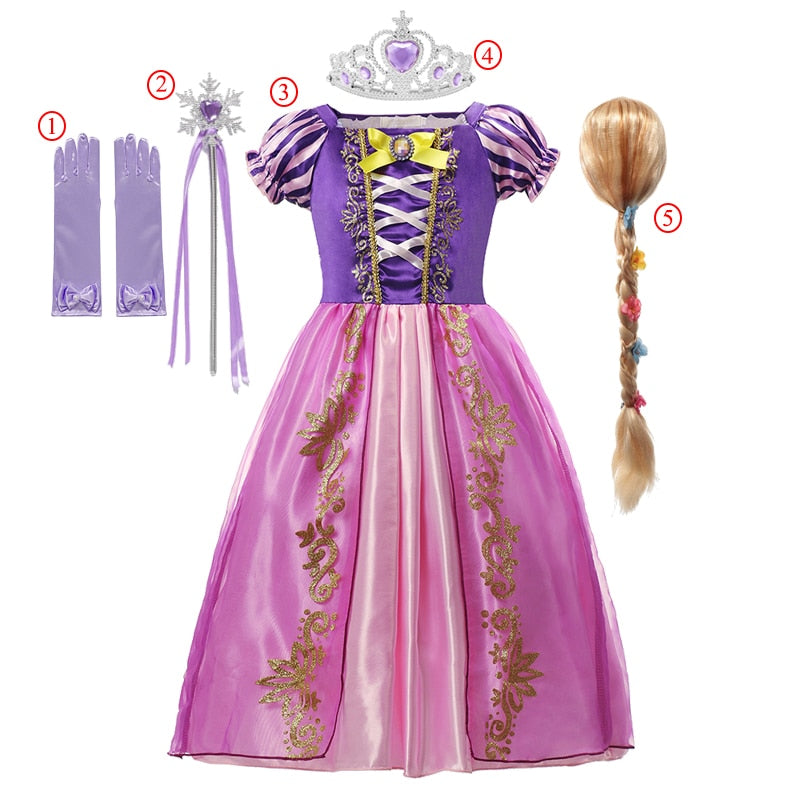 Fantasía Rapunzel Infantil Cosplay Estándar 01