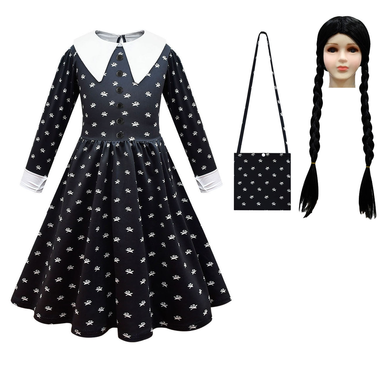 Disfraz de Wandinha Addams para niños